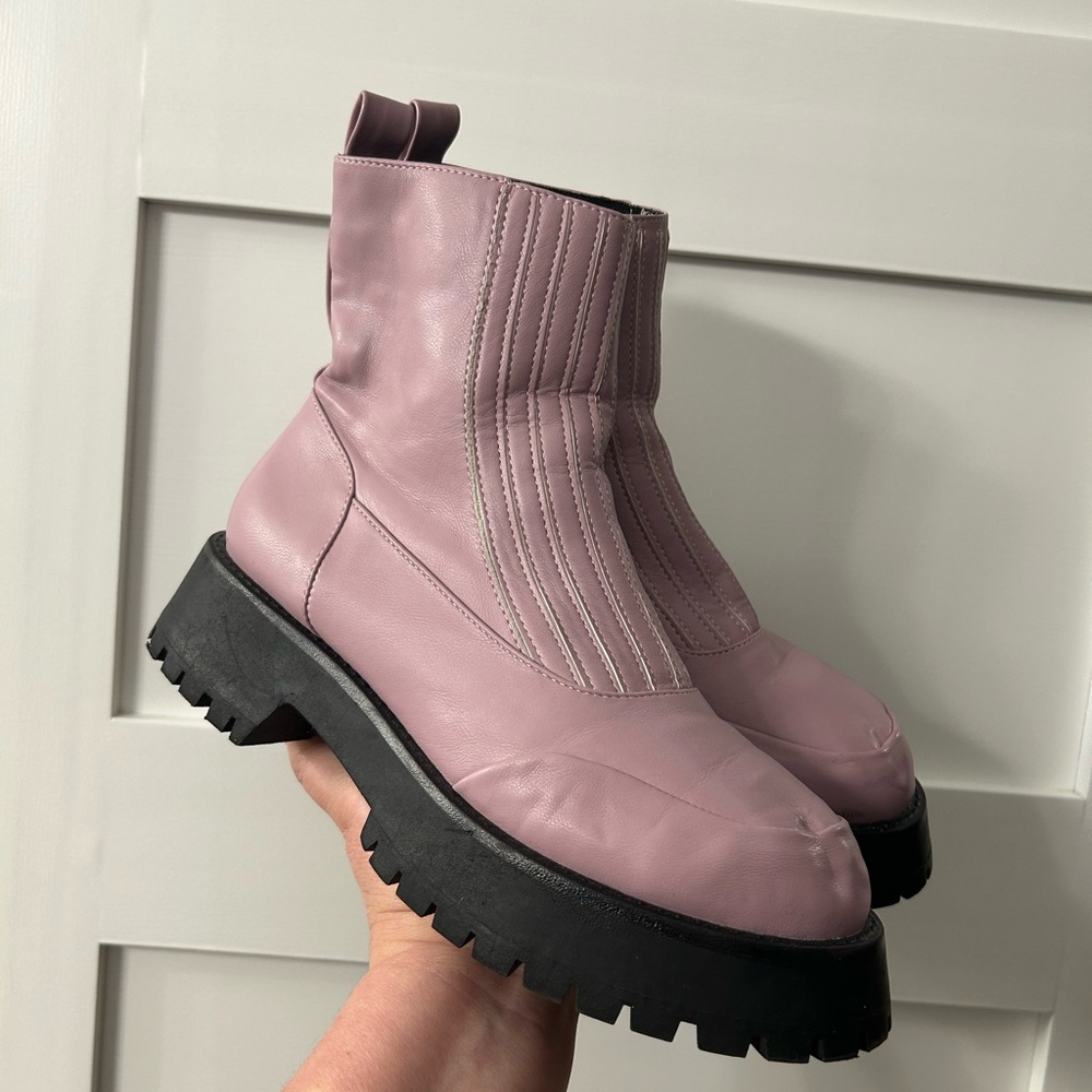 ASOS chunky platform boots Lavender Size 9